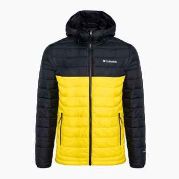 Columbia Powder Lite Hooded jachetă de puf pentru bărbați negru/galben 1693931