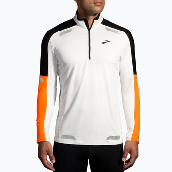 Bluză de alergare pentru bărbați Brooks Run Visible 1/2 Zip 2.0 ecru/fluoro flash/black