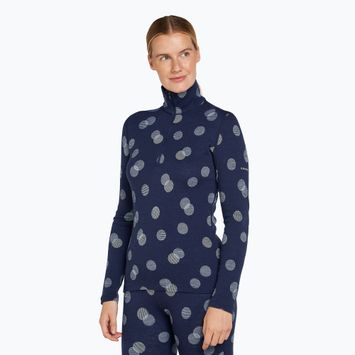 Bluză termoactivă pentru femei icebreaker Merino 260 Vertex LS Half Z Falling Flakes midnight navy/ snow/j