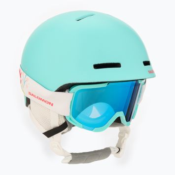 Cască de schi pentru copii  Salomon Player Combo + Gogle XV Jr aruba blue