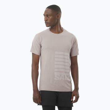 Tricou de alergare pentru bărbați Salomon Sense Aero Tee GFX etherea/white
