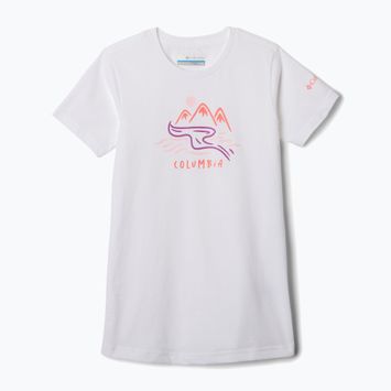 Tricou de trekking pentru copii Columbia Mission Lake Graphic white/weaving waterscape