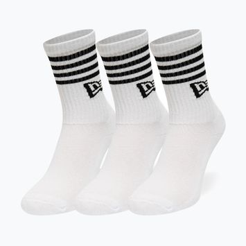 Șosete New Era Stripe Crew 3 perechi white