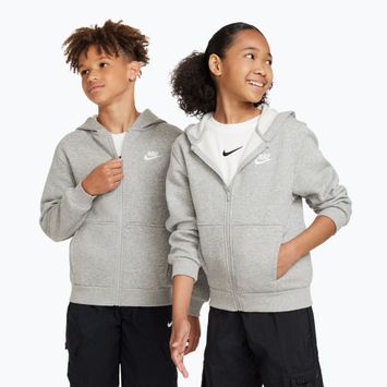 Bluză pentru copii Nike Sportswear Club Fleece dark grey heather/base grey/white