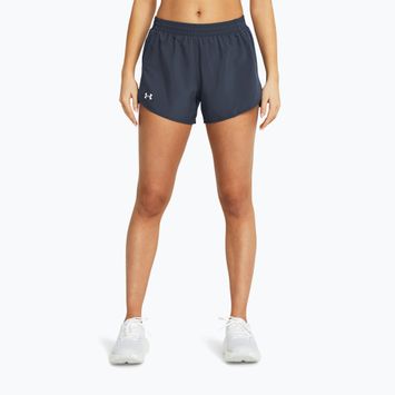 Pantaloni scurți de alergare pentru femei Under Armour Fly By 3" downpour gray / downpour gray / reflective