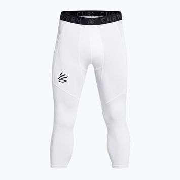 Under Armour Curry Brand 3/4 alb/alb/negru jambiere de antrenament pentru bărbați