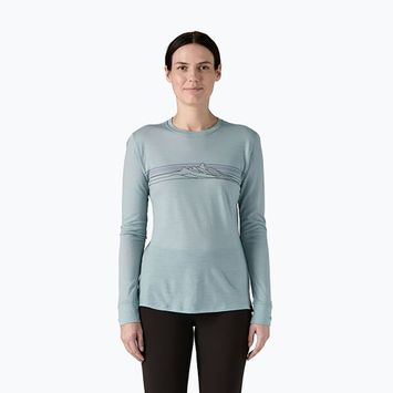 Longsleeve pentru femei  Patagonia Cap Cool Merino Blend Graphic strata stripe: thermal blue