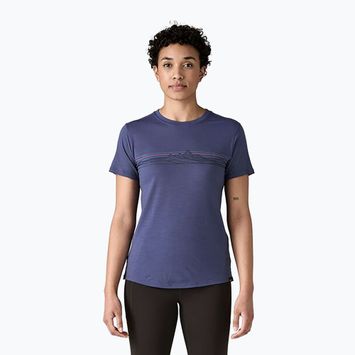 Tricou pentru femeiPatagonia Cap Cool Merino Blend Graphic Shirt strata stripe: solstice purple