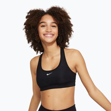 Sutien sport pentru copii Nike Swoosh black/white