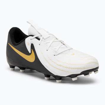 Încălțăminte de fotbal pentru copii Nike Phantom GX II Academy FG/MG Junior white/metallic gold coin/black