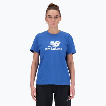 Tricou pentru femei New Balance Jersey Stacked Logo T-Shirt blueagat