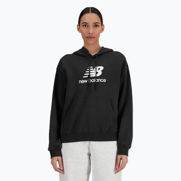 Bluză pentru femei New Balance French Terry Stacked Logo Hoodie black