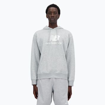 Bluză pentru bărbați New Balance Stacked Logo French Terry Hoodie athletic grey