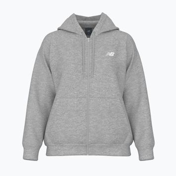 Tricou pentru femei New Balance Fleece Logo Full Zip gri atletic