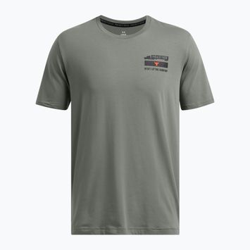 Tricou de antrenament pentru bărbați Under Armour Project Rock 60/40S clay green/team orange/black