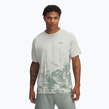 Tricou de antrenament pentru bărbați Under Armour Tech Fade hydro green/silica green/silica green
