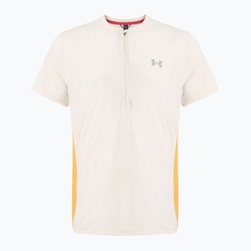 Tricou de alergare pentru bărbați Under Armour Trail Run Zip stone/noble gold/reflective