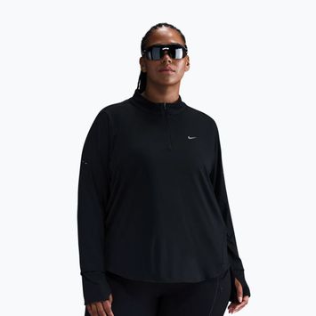 Longsleeve de alergare pentru femei Nike Swift Dri-FIT UV 1/4-Zip Plus Size black