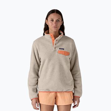 Bluză de trekking pentru femei Patagonia LW Synch Snap-T P/O oatmeal heather w/heirloom peach