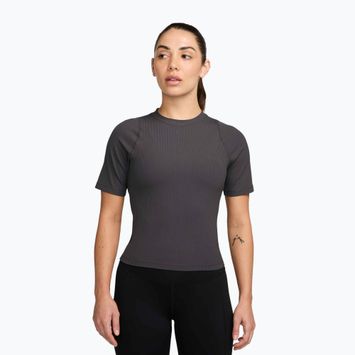 Tricou pentru femei Nike Zenvy Rib Dri-Fit Thunder Grey/White