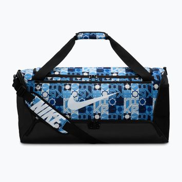 Geantă de antrenament Nike Brasilia 9.5 Aop 60 l university blue/black/white