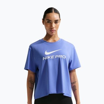Tricou de antrenament pentru femei Nike Pro Dri-Fit Loose sapphire/white