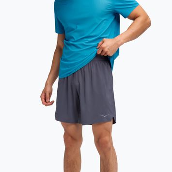 Pantaloni scurți de alergare pentru bărbați HOKA Glide 7'' 2in1 charcoal grey