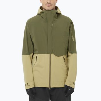 Geacă softshell pentru bărbați Salomon Outherpath Pro 2.5 l gray green/grape leaf