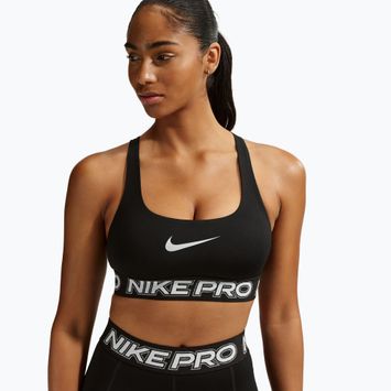 Sutien de antrenament Nike Pro Light Support Non Padded black/white/metallic silver