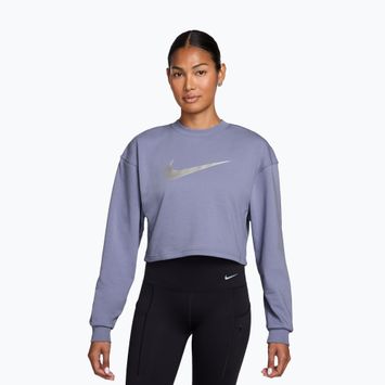 Bluză de antrenament pentru femei Nike Pro Dri-Fit Crew Neck iron purple/metallic silver/white