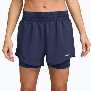 Pantaloni scurți pentru femei Nike One Dri-Fit High-Waisted 3" 2In1 midnight navy/white