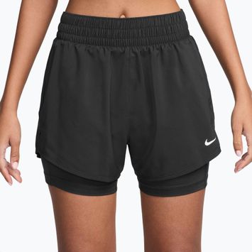 Pantaloni scurți pentru femei Nike One Dri-Fit High-Waisted 3" 2In1 black/white