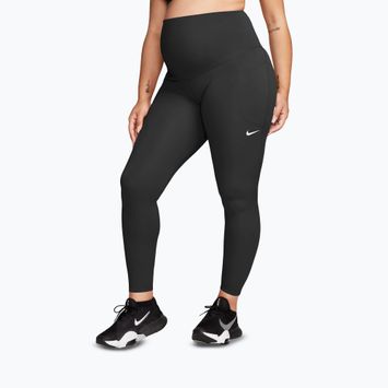 Colanți de antrenament pentru femei Nike One Maternity High-Waisted 7/8 black/white