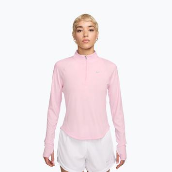 Bluză cu mânecă lungă de alergare pentru femei Nike Tempo Swoosh Run Dri-Fit 1/4-Zip pink foam/white