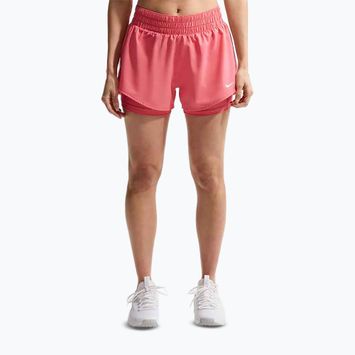 Pantaloni scurți de alergare pentru femei Nike One Dri-FIT 2IN1 sea coral/white