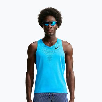 Tricou de alergare pentru bărbați Nike AeroSwift light current blue/black