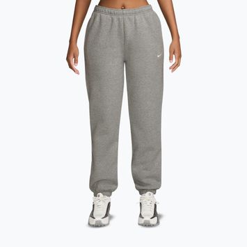 Pantaloni pentru femei Nike Studio Fleece dark grey heather/sail