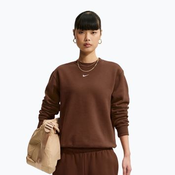 Bluză pentru femei Nike Studio Fleece cacao wow/sail