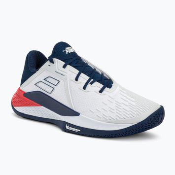 Babolat Propulse Fury 3 All Court, pantofi de tenis pentru bărbați, alb și albastru 30S23208