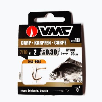 VMC Karp Gold methode de aur lider bucla cârlig bucla cu barbă + linie 10 buc aur 271102