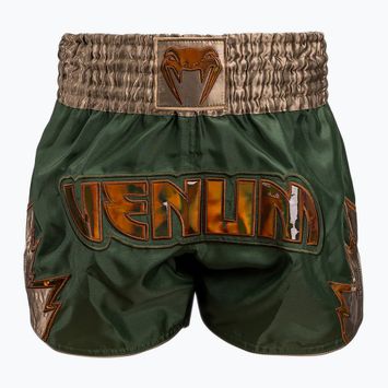 Pantaloni scurți de antrenament pentru bărbați Venum Inferno Muay Thai khaki/bronze