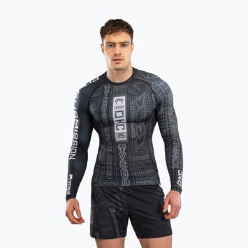 Rashguard cu mânecă lungă pentru bărbați Venum Karate Combat negru/gri