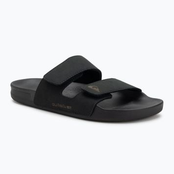 Papuci pentru bărbați Quiksilver Rivi Leather Double Adjust black 1
