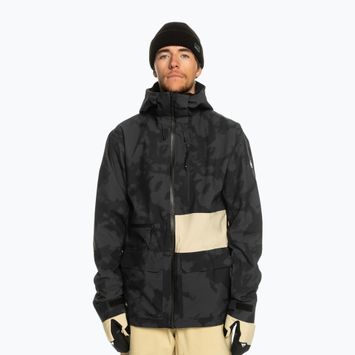 Jacheta de snowboard pentru bărbați Quiksilver S Carlson Stretch Quest tie dye adevărat negru