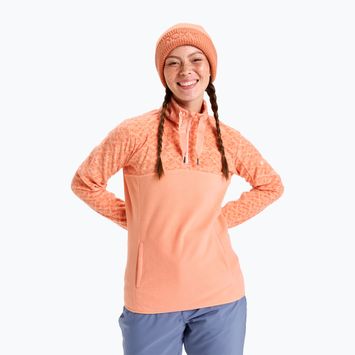 Hanorac pentru femei ROXY Sayna Half Zip peach pink roxygram tonal