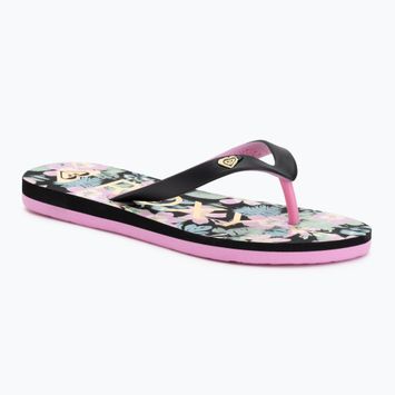 Șlapi pentru copii ROXY Tahiti VII black/pink stencil