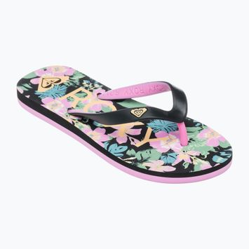 Șlapi pentru copii ROXY Tahiti VII black/pink stencil