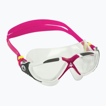 Mască de înot Aquasphere Vista white/raspberry/lenses clear