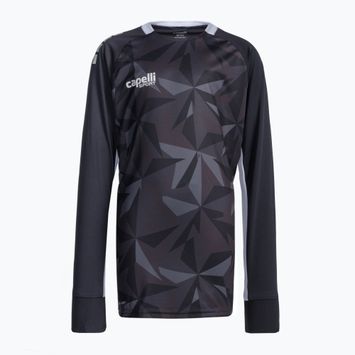 Tricou de fotbal pentru copii Capelli Pitch Star Goalkeeper negru/alb pentru copii