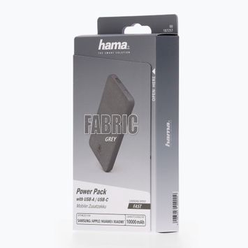 Powerbank Hama Fabric 10 Power Pack 10000 mAh gri 1872570000